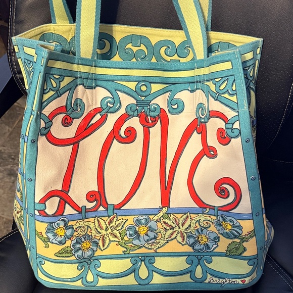 Brighton Red and Blue Love Tote - Picture 1 of 9